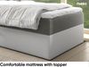 MEBLINI Kinderbett mit Bettkasten GARETH 1 100x200 Rechts – H3/Grau Samt Gepolstert Einzelbett mit Matratze - Polsterbett mit Stauraum - Bett mit Kopfteil – Stauraumbett Bild 4