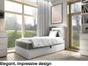 MEBLINI Kinderbett mit Bettkasten GARETH 1 100x200 Rechts – H3/Grau Samt Gepolstert Einzelbett mit Matratze - Polsterbett mit Stauraum - Bett mit Kopfteil – Stauraumbett Bild 2