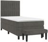 vidaXL Boxspringbett mit Matratze Dunkelgrau 100x200 cm Samt 3137948 Bild 3