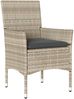 vidaXL 3-tlg. Garten-Essgruppe mit Kissen Hellgrau Poly Rattan Glas 3278611 Bild 3