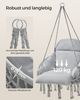 Songmics Hängesessel, Hängeschaukel, Hängestuhl, dickes Kissen, skandinavischer Stil, Wohnzimmer, Terrasse, Garten, Balkon, bis 120 kg belastbar, Zubehör inklusive, taubengrau GDC042G11V2 Bild 3