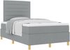 vidaXL Boxspringbett mit Matratze Hellgrau 120 x 200 cm Stoff 3339532 Bild 2