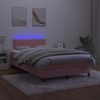 vidaXL Boxspringbett mit Matratze & LED Rosa 120x200 cm Samt 3134338 Bild 3