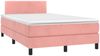 vidaXL Boxspringbett mit Matratze & LED Rosa 120x200 cm Samt 3134338 Bild 4