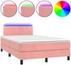 vidaXL Boxspringbett mit Matratze & LED Rosa 120x200 cm Samt 3134338 Bild 2