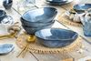 SÄNGER | Pastateller Darwin 4 tlg, Spaghetti Teller 4 Personen, Steingut Geschirr Set für Pasta, Nudelteller Spülmaschinengeeignet, Teller Steingut für Nudelgerichte Blau 1 L | PREMIUM COLLECTION Bild 2
