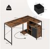 Woltu Schreibtisch (1-St), Eckschreibtisch, L-Form, Gaming Tisch mit Regal umkehrbar, 120x80 cm Bild 3