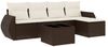 vidaXL 6-tlg. Garten-Sofagarnitur mit Kissen Braun Poly Rattan 3221302 Bild 2