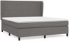 vidaXL Boxspringbett mit Matratze Grau 160x200 cm Kunstleder 3128923 Bild 2