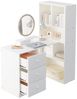 MODFU Schreibtisch mit 4 Ablagefächern, 3 Schubladen und Bücherregal (Computertisch, Bürotisch), Eckschreibtisch 117×63×135 cm Bild 2