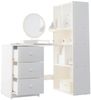 MODFU Schreibtisch mit 4 Ablagefächern, 3 Schubladen und Bücherregal (Computertisch, Bürotisch), Eckschreibtisch 117×63×135 cm Bild 3
