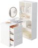 MODFU Schreibtisch mit 4 Ablagefächern, 3 Schubladen und Bücherregal (Computertisch, Bürotisch), Eckschreibtisch 117×63×135 cm Bild 4