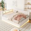 REDOM Polsterbett Schlafsofa Kinderbett Funktionsbett (mit hydraulischem Stauraum, LED-Beleuchtung & USB-Anschluss – Gepolstertes, 140 x 200 cm), Ohne Matratze Bild 2