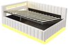 REDOM Polsterbett Schlafsofa Kinderbett Funktionsbett (mit hydraulischem Stauraum, LED-Beleuchtung & USB-Anschluss – Gepolstertes, 140 x 200 cm), Ohne Matratze Bild 4
