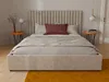Vente-unique - SARAH Bett Stoff Schokoladenbraun - B 214 cm x H 120 cm x L 170 cm Bild 2