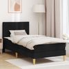 vidaXL Bettgestell mit Matratze mit Kopfteil Schwarz 90 x 190 cm Stoff 3415252 Bild 1
