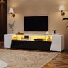 TV-Ständer, MDF mit LED-Beleuchtung, 180x38,5x45 cm, Schwarz/Weiß Bild 3