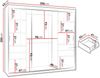 Kleiderschrank Waluri 200 cm (Farbe: Weiß, mit vier Schubladen) Bild 5