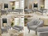 Wohnzimmerset PIRS 1-1-3, Skandinavisches 3-Sitzer Sofa mit Sesseln, Sofa mit Wellenfederung, schwarze Füße, Skandinavisches Möbelset - Hellgrau Velvet Bild 2