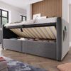 Polstertes Schlafsofa 205×106×75cm,Samt mit hydraulischem Stauraum, USB- & Type‑C‑Ladestation,Grau Bild 4