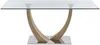 Vente-unique - MELODIE Esstisch Glas TransparentBeige - B 90 cm x H 75 cm x L 180 cm Bild 2