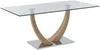 Vente-unique - MELODIE Esstisch Glas TransparentBeige - B 90 cm x H 75 cm x L 180 cm Bild 3