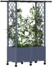 vidaXL Hochbeet mit Rankgitter und Dach Grau 124,5 x 40 x 142 cm PP 3423031 Bild 3