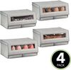 4er-Set Schuhaufbewahrung aus Stoff mDesign stapelbare Schuhbox grau Bild 2