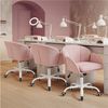 Yaheetech Drehstuhl Schreibtischstuhl mit 5 Rollen Blütenblattform, Schminkstuhl mit Armlehnen Bürostuhl für Schlafzimmer/Büro Bild 3