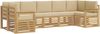 vidaXL Outdoor-Sofagarnitur 6 pcs Weiß und Beige 304 x 128,5 x 73 cm 3392423 Bild 2