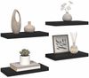 Bücherregal Wand 4 pcs, Schweberegale, Wandregal Schwarz 50 x 23 x 3,8 cm MDF Bild 5