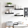 Bücherregal Wand 4 pcs, Schweberegale, Wandregal Schwarz 50 x 23 x 3,8 cm MDF Bild 3