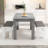 Esszimmertisch in Beton-Optik mit Eichenholzstich, rechteckiger Esstisch mit 4 stabilen Beinen, moderner Freizeittisch Bild 5