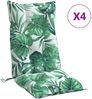vidaXL Hochlehner-Auflagen 4 Stk. Blattmuster Oxford-Gewebe 377639 Bild 2