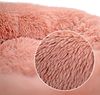 lionto Donut Katzenkissen, rundes Bett mit Plüschbezug & Anti-Rutsch-Boden, erhöhter Rand für Geborgenheit, 60 cm Durchmesser, rosa Bild 3