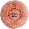 lionto Donut Katzenkissen, rundes Bett mit Plüschbezug & Anti-Rutsch-Boden, erhöhter Rand für Geborgenheit, 60 cm Durchmesser, rosa Bild 4