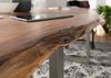 Baumtisch Akazie 120x90x76 natur Beine silber matt FREEFORM 3 Bild 4