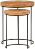 vidaXL 2-tlg. Couchtisch-Set Massivholz Akazie und Stahl 321706 Bild 5