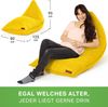 Green Bean® Sitzsack "Triangle" 150x100x100cm mit 220 Liter EPS-Perlen Füllung - Kuschelig Weich Waschbar - Gelb Bild 4