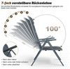 HOMALL Gartenstuhl Aluminium Klappstuhl mit Armlehnen, 7-stufig verstellbarer Rückenlehne (Set, 2 St), Klappbare Gartenstühle reißfest und atmungsaktiv bis 150kg belastbar Bild 4