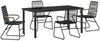 vidaXL Garten Essgruppe 5 pcs Schwarz Pulverbeschichteter Stahl 3379173 Bild 2