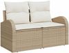 vidaXL Garten-Sofa-Set mit Kissen mit Speicher 9 pcs Beige Poly Rattan 3360472 Bild 4