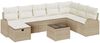 vidaXL Garten-Sofa-Set mit Kissen mit Speicher 9 pcs Beige Poly Rattan 3360472 Bild 2