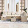 vidaXL Garten-Sofa-Set mit Kissen mit Speicher 9 pcs Beige Poly Rattan 3360472 Bild 3
