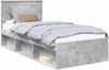 vidaXL Bettrahmen mit Kopfteil Beton 90 x 200 cm Massives Kiefernholz 3410648 Bild 2