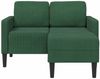 Sofa, Couch mit Chaiselongue L-Form Dunkelgrün 125 cm Leinen Bild 3