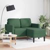 Sofa, Couch mit Chaiselongue L-Form Dunkelgrün 125 cm Leinen Bild 2