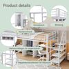 Hochbett, 140*200cm , Kleiderschrank, Regale, Ablageleiter, Schreibtisch, ohne Matratze, Weiß Bild 2