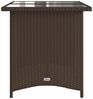 vidaXL Gartentisch mit Glasplatte Braun 110x68x70 cm Poly Rattan 366351 Bild 5