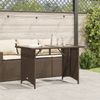 vidaXL Gartentisch mit Glasplatte Braun 110x68x70 cm Poly Rattan 366351 Bild 3